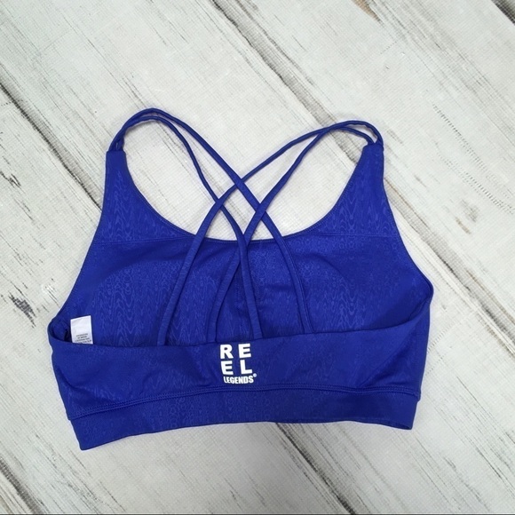 Reel Legends Swim Top Bikini Blue Medium Sport’s Bra - Picture 8 of 8
